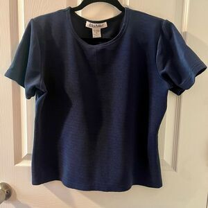 Ellen Ashley Navy Blue Short Sleeve Top